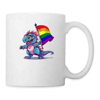 Fierté Dinosaure LGBT Gay Lesbienne Transgenre Cool - Mug blanc - blanc - Droite