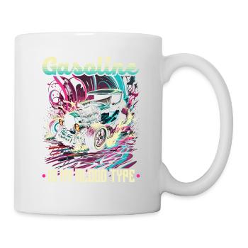 Hot Rod Gasoline Is My Blood Type, Muscle Car Rat - Tasse - Weiß - Rechts