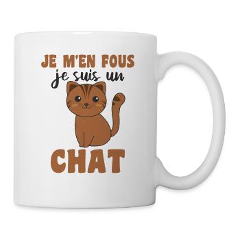 Je m’en fous je suis un chat - cute cat - Mug blanc - blanc - Droite