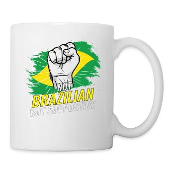 Pas brésilien mais favorable au Brésil Pays du drapeau - Mug blanc - blanc - Droite