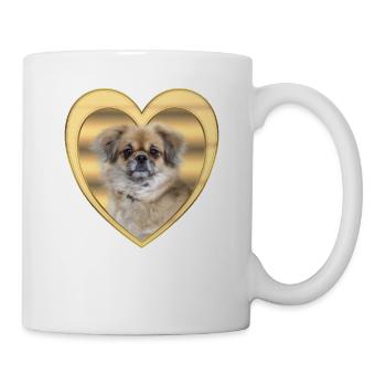 Tibet Spaniel - Hundeliebhaber - Hunde Herz - Tasse - Weiß - Rechts
