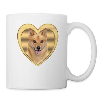 Finnischer Spitz - Hundeliebhaber - Hunde Herz - Tasse - Weiß - Rechts