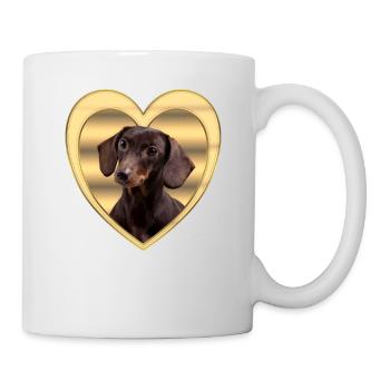 Dackel - Hundeliebhaber - Hunde Herz - Tasse - Weiß - Rechts