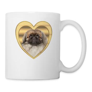 Pekingese - Hundeliebhaber - Hunde Herz - Tasse - Weiß - Rechts