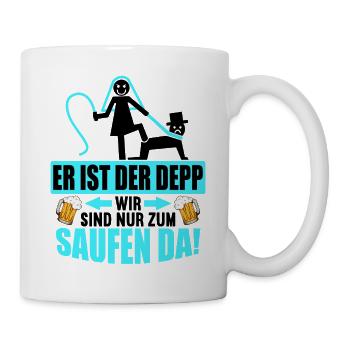 Junggesellenabschied Poltern Polterabend JGA - Tasse - Weiß - Rechts