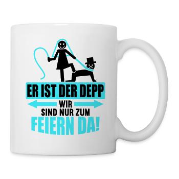 Junggesellenabschied Poltern Polterabend JGA - Tasse - Weiß - Rechts
