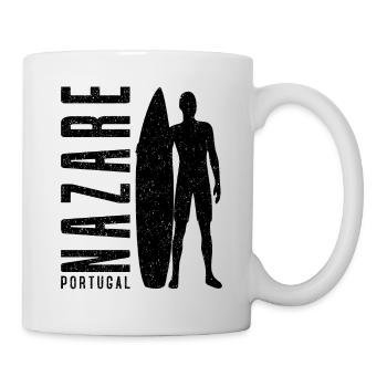 Nazare Surfer Planche de surf Portugal - Mug blanc - blanc - Droite