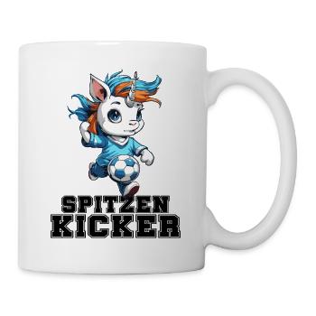 "Spitzen Kicker" - lustiges Fußball Einhorn - Tasse - Weiß - Rechts