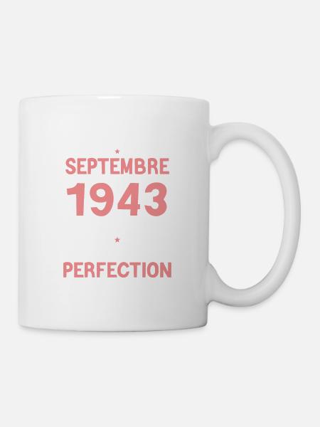 Cadeau Anniversaire septembre 1943 80 ans - Mug blanc - blanc