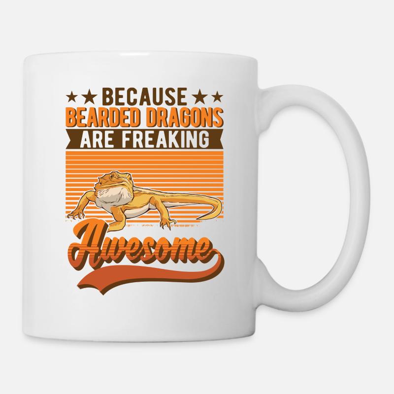 Bartagame Spruch Bearded Dragon - Tasse - Weiß