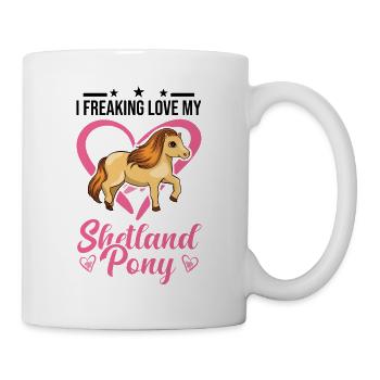 Shetland Pony Geschenk Shetty - Tasse - Weiß - Rechts