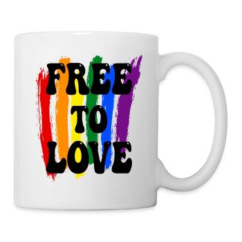 Free To Love LGBTQ Pride - Mug - white - Right