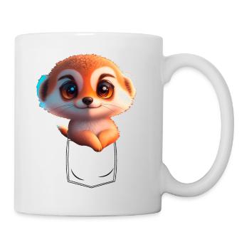 Suricate ludique dans la poche de poitrine - Mug blanc - blanc - Droite