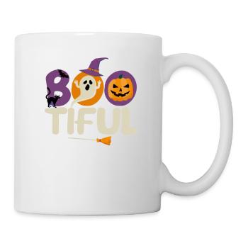 Boo Tiful Drôle Halloween Bootiful Citrouille effrayante - Mug blanc - blanc - Droite