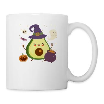 Avocado Halloween Hexenhut Obstliebhaber Landwirt - Tasse - Weiß - Rechts