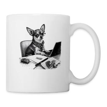 Chihuahua | Home Office Job Work Laptop Tie Funny - Mug - white - Right