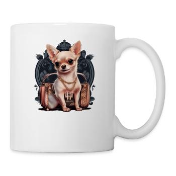 Pink Chihuahua | Rosa Handtasche Welpe Girlie - Tasse - Weiß - Rechts