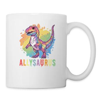 Dino Lover Transgender Lesbian Gay Rainbow Funny - Mug - white - Right