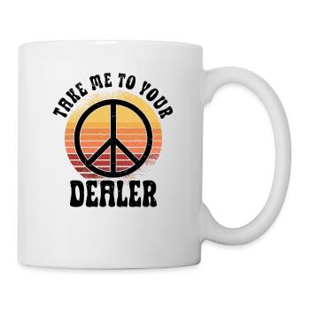 Hippie Peace Sign Peace Flowers Flower Child - Mug - white - Right
