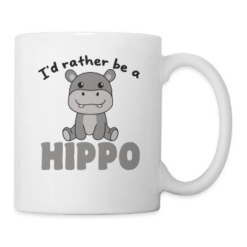 Ich wäre lieber eine Flusspferd - süße Flusspferd - Tasse - Weiß - Rechts