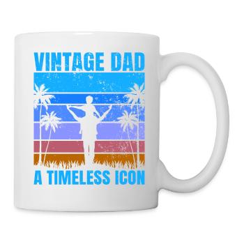 Retro Vintage Daddy 60s 70s 80s 90s Costume de fête - Mug blanc - blanc - Droite