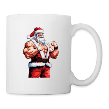 Santa's Swole Season: Weihnachts-Bodybuilder - Tasse - Weiß - Rechts