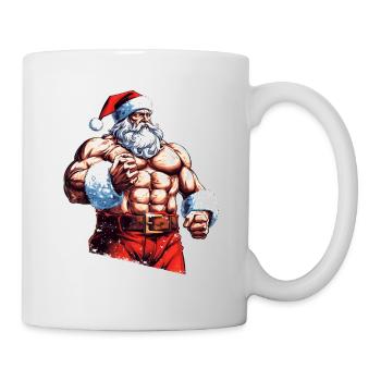 Personal Trainer für Rentiere: Santa Bodybuilder Chr - Tasse - Weiß - Rechts