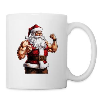 Schlitten mit den Gewichten: Weihnachten mit Santa's Gym - Tasse - Weiß - Rechts