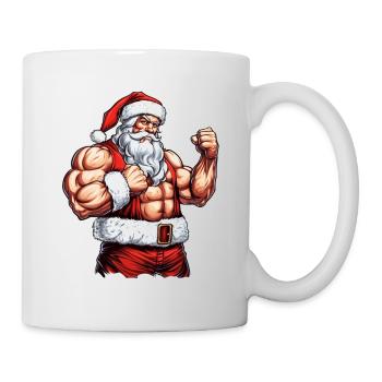 Santa's Bulk Crew: Weihnachts-Bodybuilder Santa Mus - Tasse - Weiß - Rechts