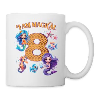 Anniversaire de sirène 8 ans - Mug blanc - blanc - Droite