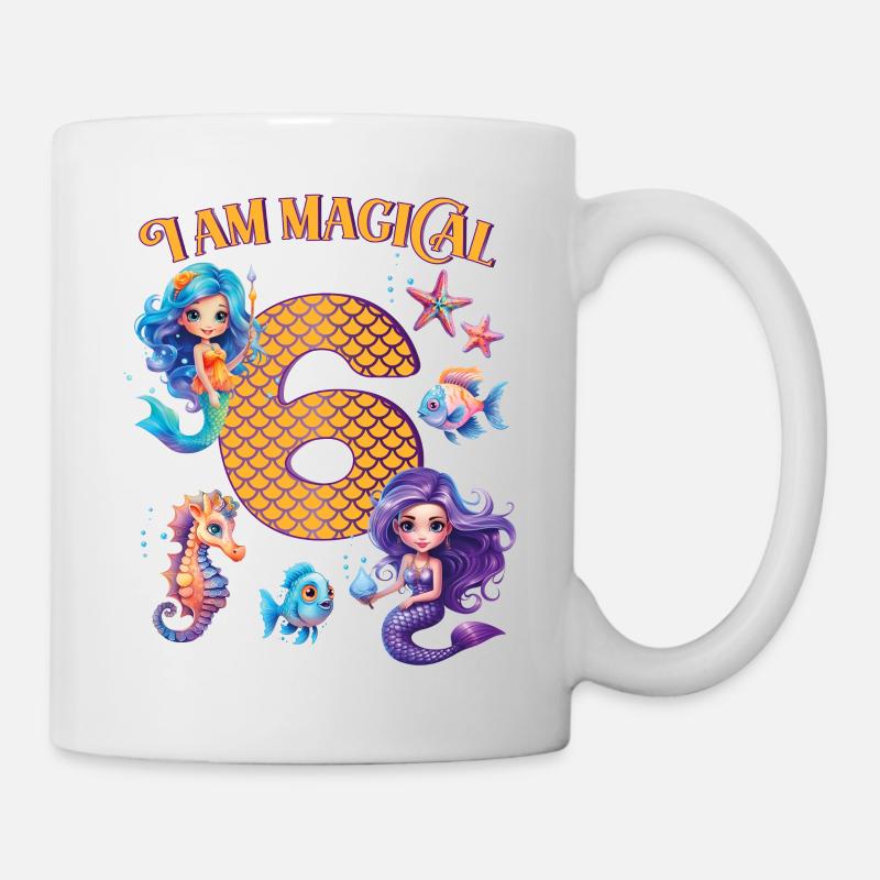 Mermaid Birthday 6 years - Mug - white