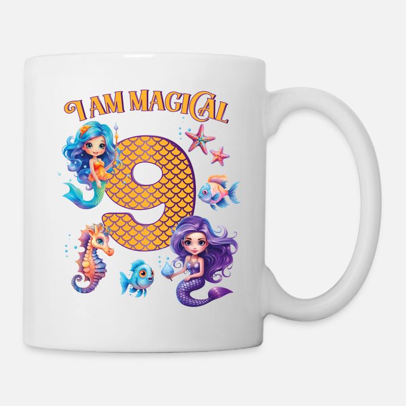 Mermaid Birthday 9 years - Mug - white