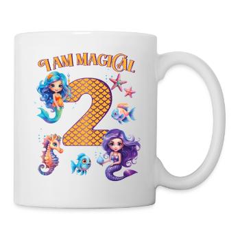 Anniversaire de la sirène 2 ans - Mug blanc - blanc - Droite