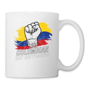 Pas colombien mais favorable au drapeau colombien - Mug blanc - blanc - Droite
