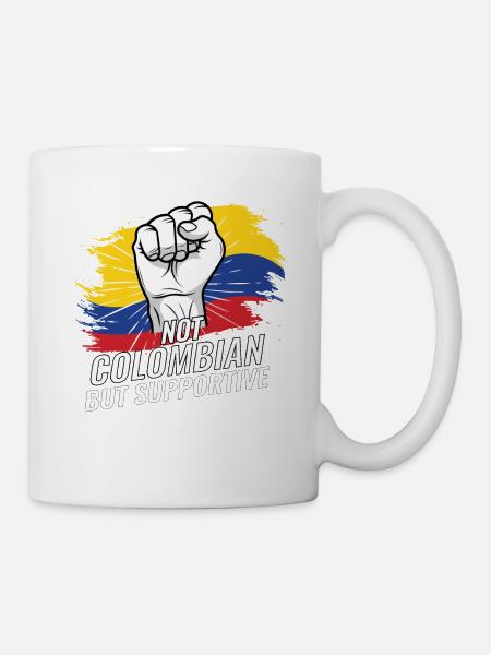 Pas colombien mais favorable au drapeau colombien - Mug blanc - blanc