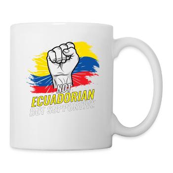 Pas équatorien mais favorable au drapeau équatorien - Mug blanc - blanc - Droite