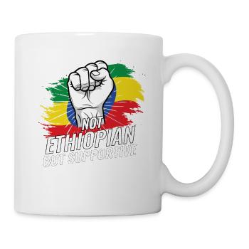 Not Ethiopian But Supportive Ethiopia Flag - Mug - white - Right
