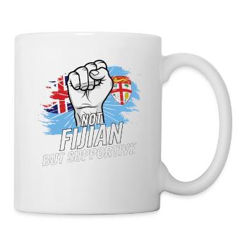 Not Fijian But Supportive Fiji Flag Country - Mug - white - Right