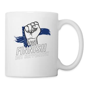 Pas finlandais mais favorable à la Finlande Pays du drapeau - Mug blanc - blanc - Droite