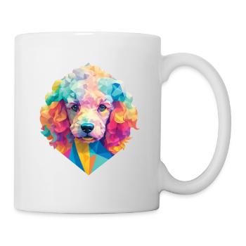 Pudel Hund Polygon Hunde Design Haustier Pudel - Tasse - Weiß - Rechts