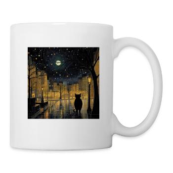 Von Gustav Klimt inspiriertes Katzenkunstwerk - Tasse - Weiß - Rechts