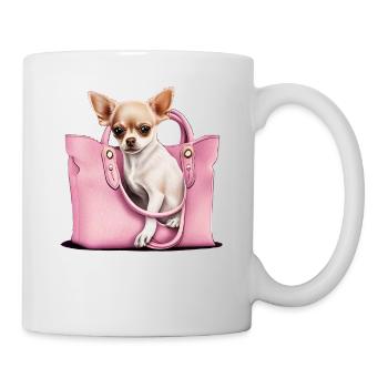 Pink Chihuahua | Rosa Handtasche Welpe Girlie - Tasse - Weiß - Rechts