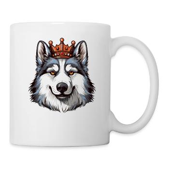 Alaskan Malamute Cooler Hund mit Königskrone - Tasse - Weiß - Rechts