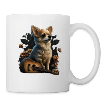 Chihuahua | Aloha Ukulélé Hawaï Guitare Chien - Mug blanc - blanc - Droite