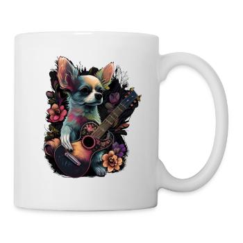 Chihuahua | Aloha Ukulele Hawaii Gitarre Lustiger - Tasse - Weiß - Rechts