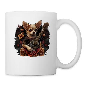Chihuahua | Aloha Ukulélé Hawaï Guitare Chien - Mug blanc - blanc - Droite