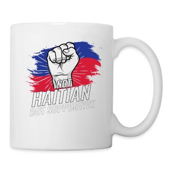 Pas haïtien mais soutient Haïti Pays drapeau - Mug blanc - blanc - Droite