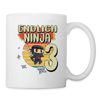 Ritter & Drache Geburtstagsmotiv 3 Jahre Jungen - Tasse - Weiß - Rechts