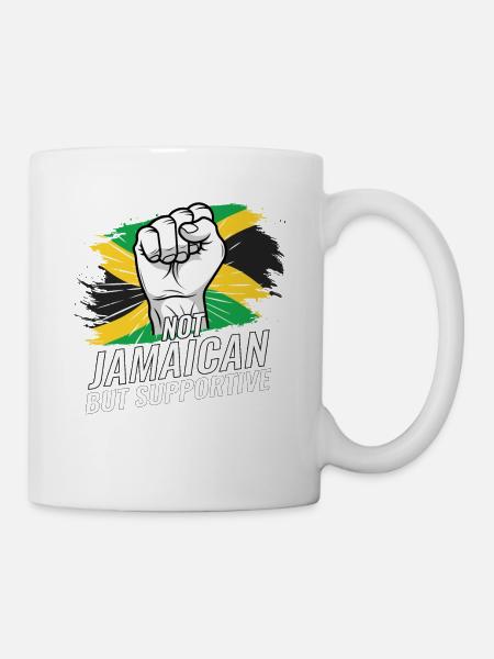 Not Jamaican But Supportive Jamaica Flag Country - Mug - white