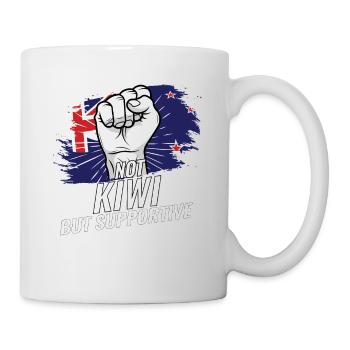 Pas Kiwi mais un pays de soutien au drapeau néo-zélandais - Mug blanc - blanc - Droite